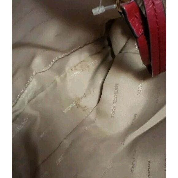 Michael Kors Raven Crimson Red Leather Shoulder Tote Bag Large Tri-Section, COA - Picture 14 of 16